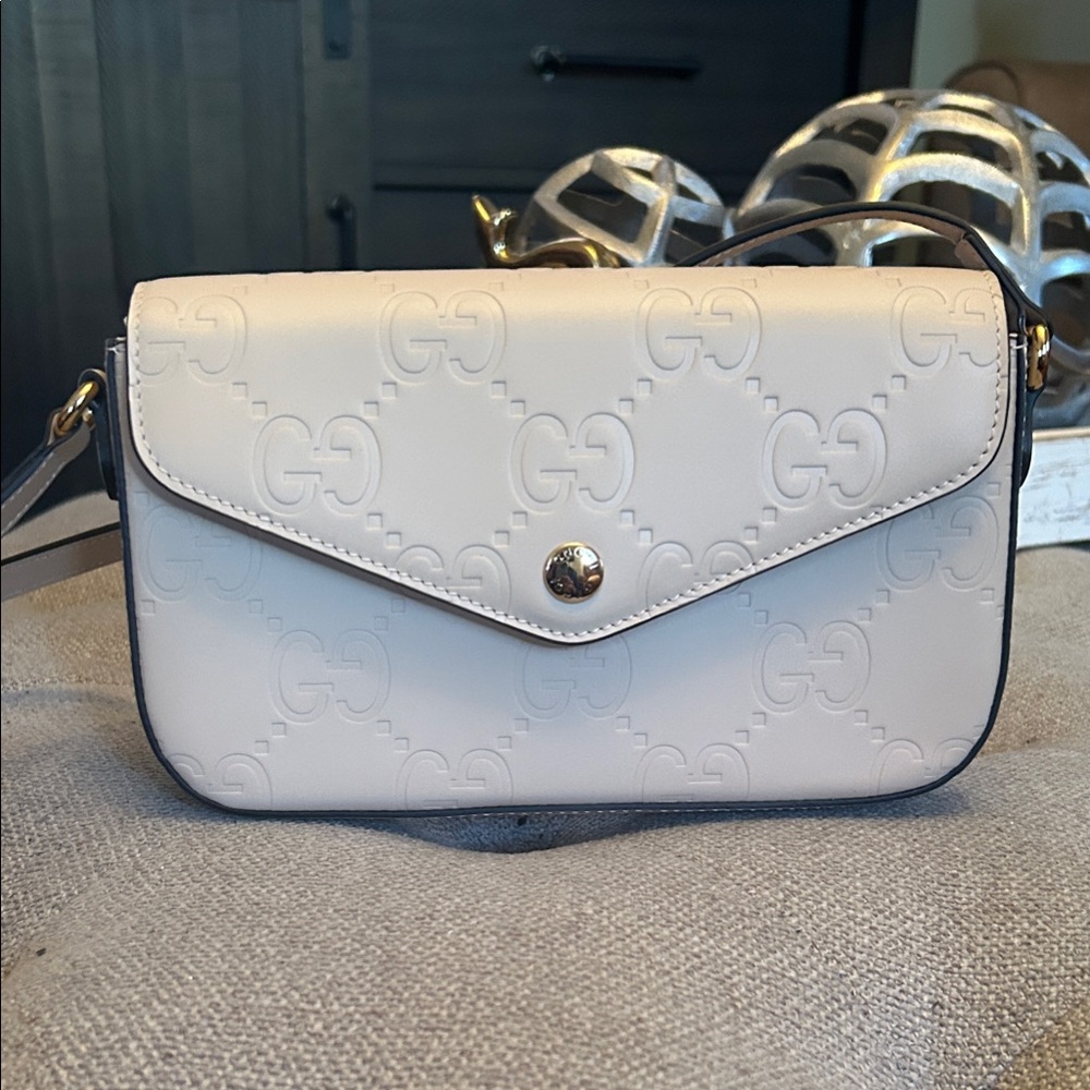 GUCCI Gilbert Calfskin GG Super Mini Shoulder Bag
